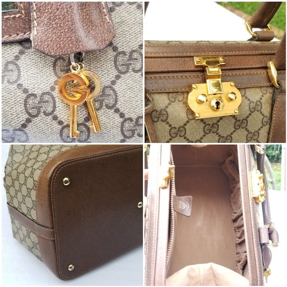 Super VERY RARE Vintage Gucci Supreme Web Ophidia Train case DOCTOR'S handbag - Picture 13 of 16